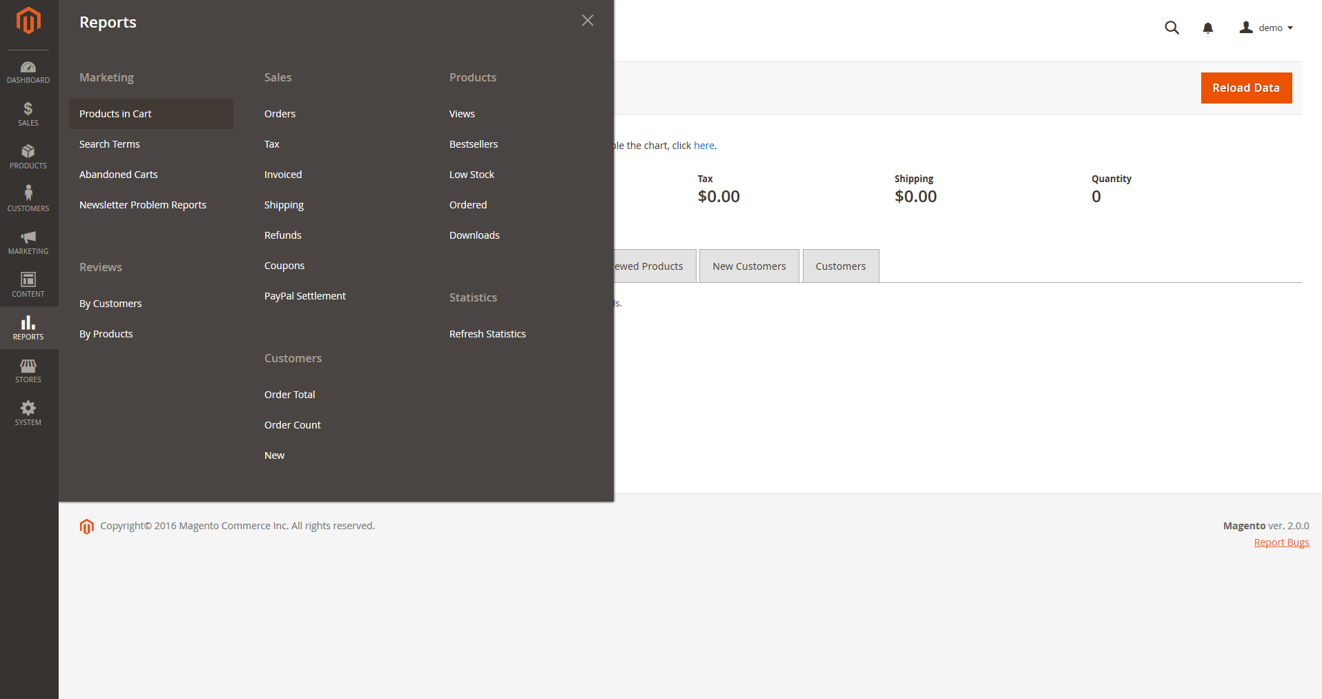 Un back-end Magento 2 en flat design Un back-end Magento 2 en flat design